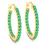 Round Cut Pavé Hoop Earrings