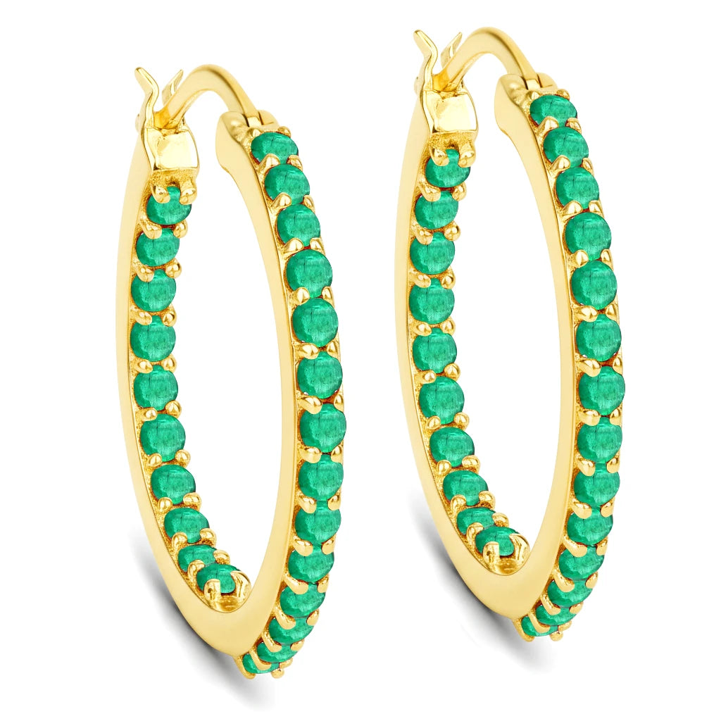 Round Cut Pavé Hoop Earrings
