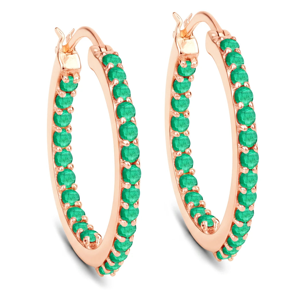 Round Cut Pavé Hoop Earrings