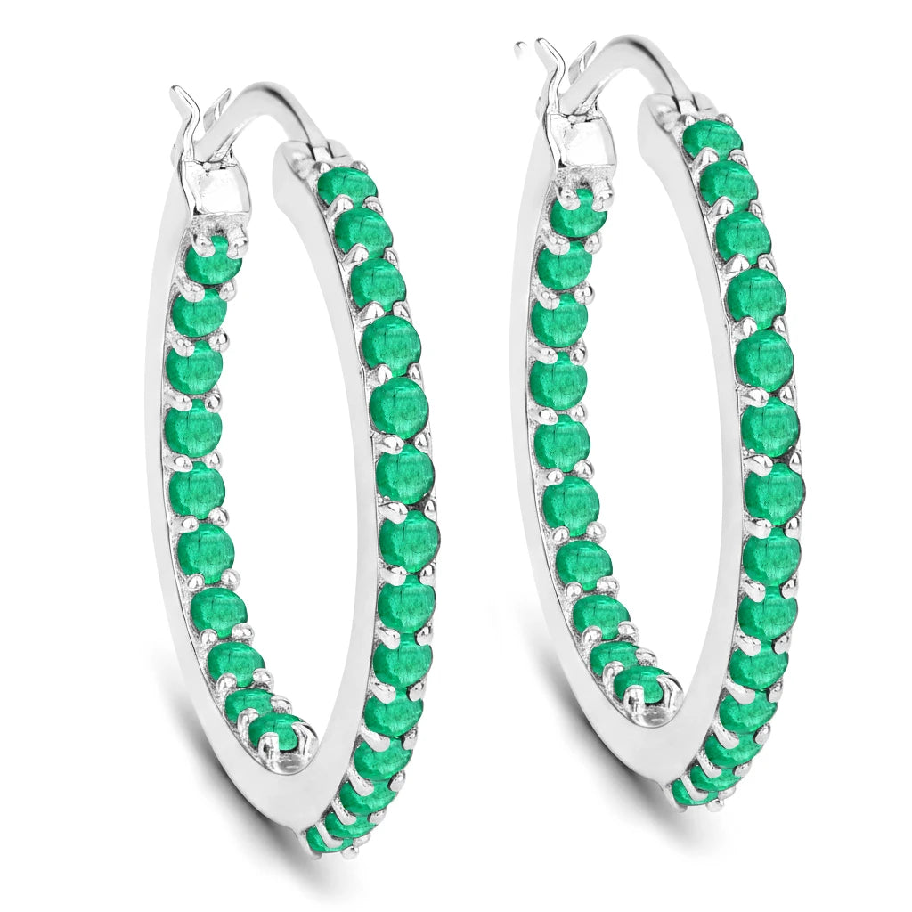 Round Cut Pavé Hoop Earrings