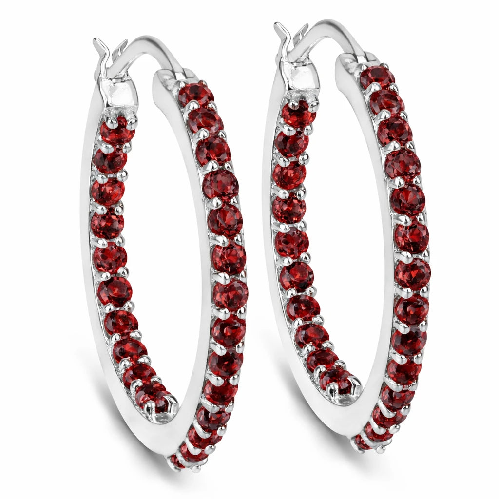 Round Cut Pavé Hoop Earrings