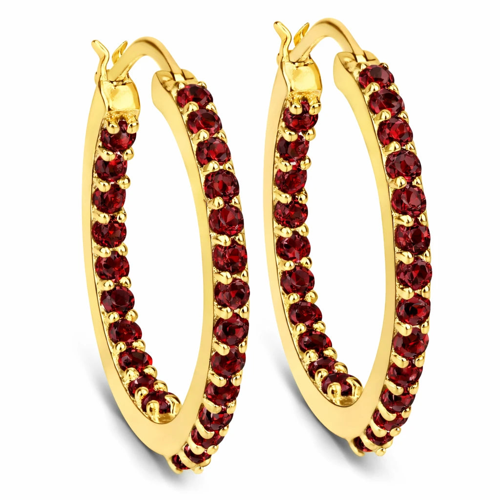 Round Cut Pavé Hoop Earrings