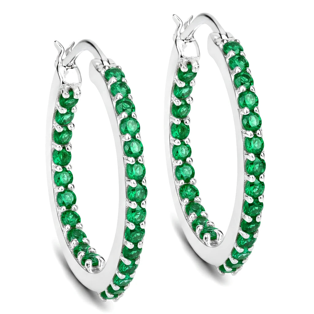 Round Cut Pavé Hoop Earrings