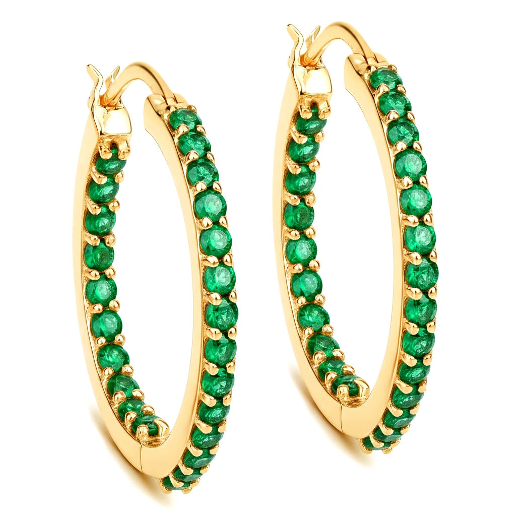 Round Cut Pavé Hoop Earrings