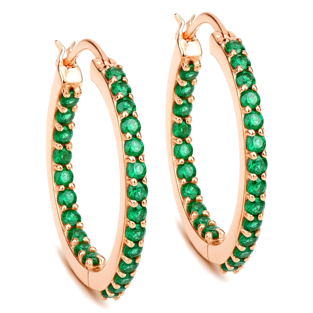 Round Cut Pavé Hoop Earrings