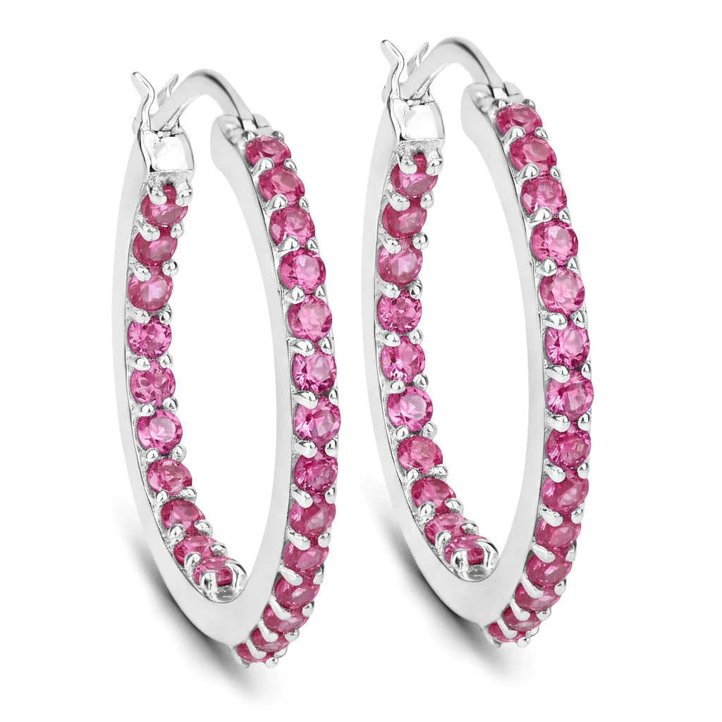 Round Cut Pavé Hoop Earrings