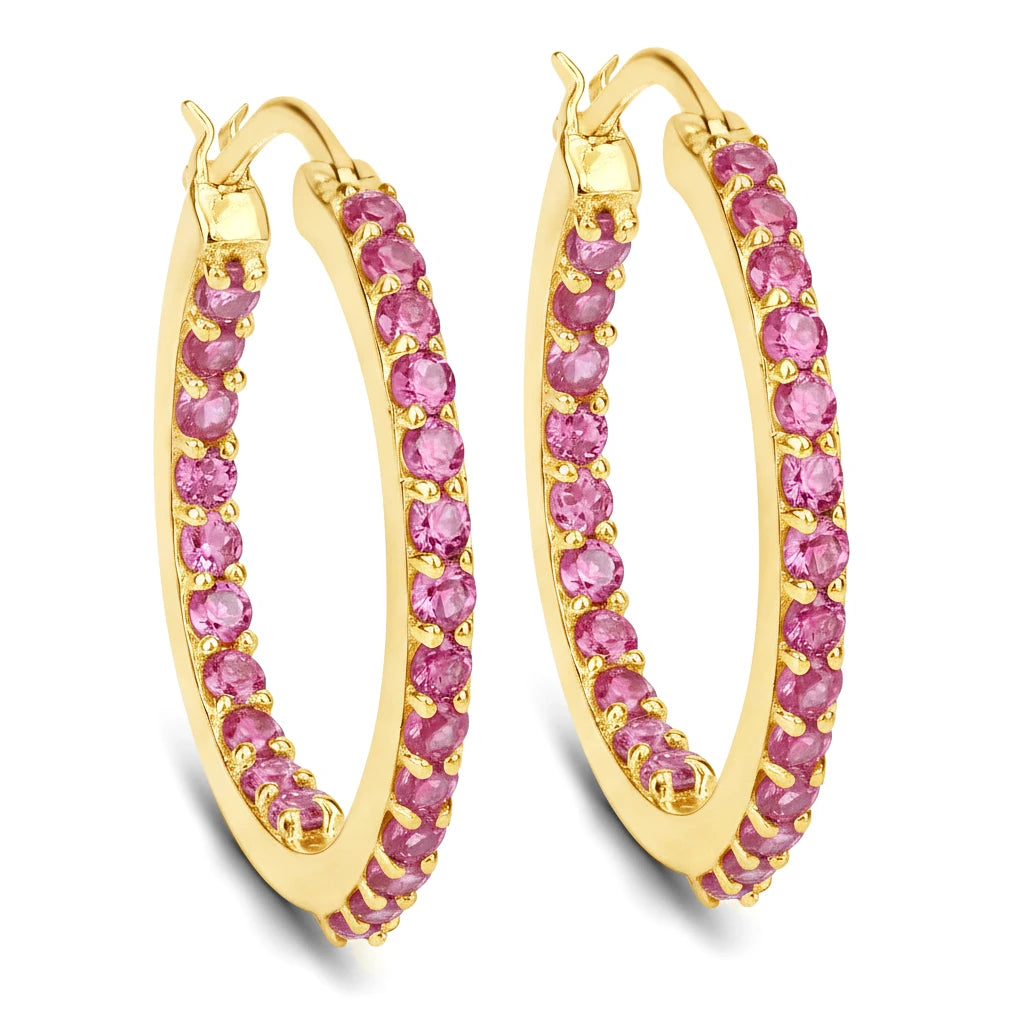 Round Cut Pavé Hoop Earrings