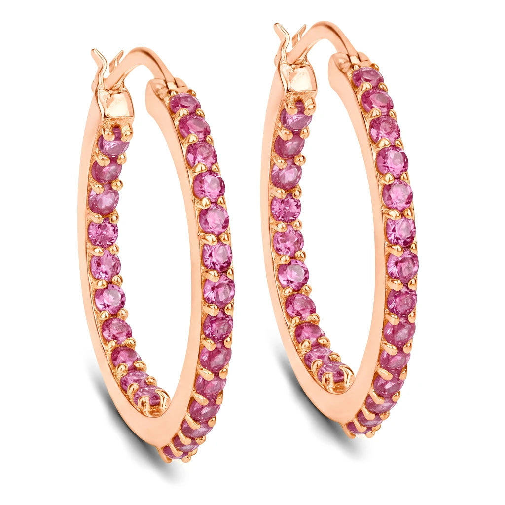 Round Cut Pavé Hoop Earrings