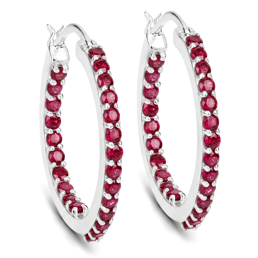 Round Cut Pavé Hoop Earrings