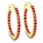Round Cut Pavé Hoop Earrings