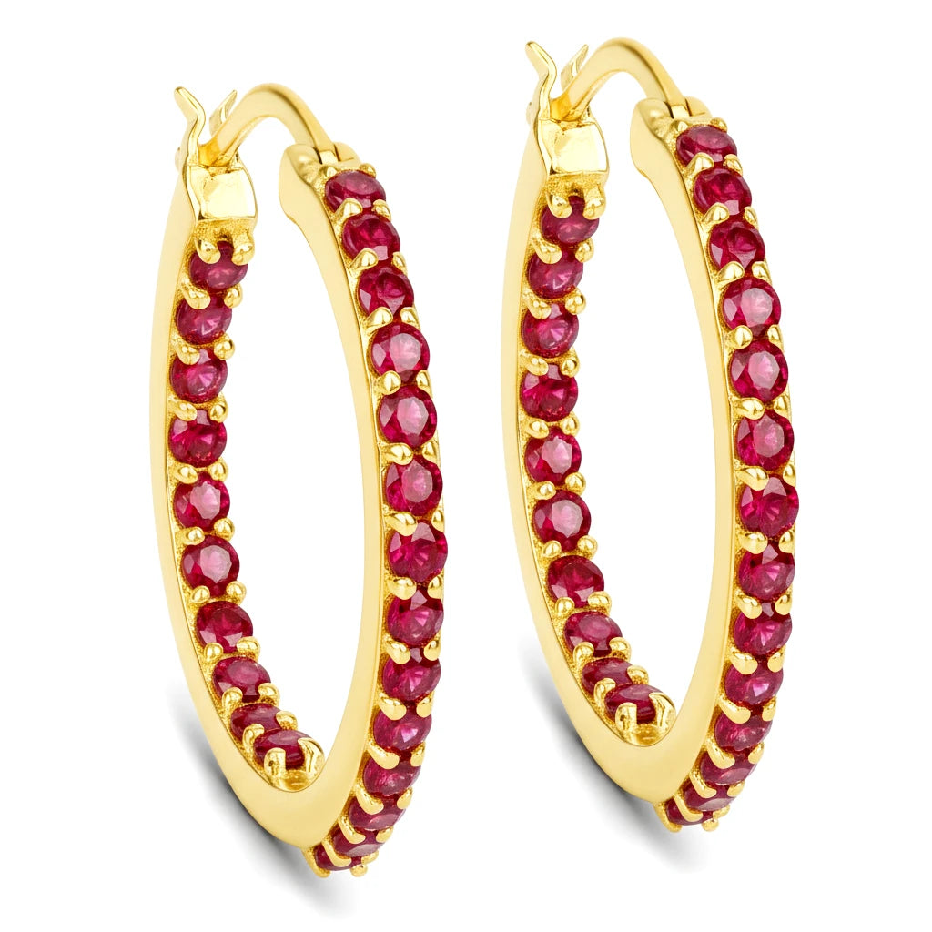 Round Cut Pavé Hoop Earrings