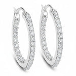 Round Cut Pavé Hoop Earrings