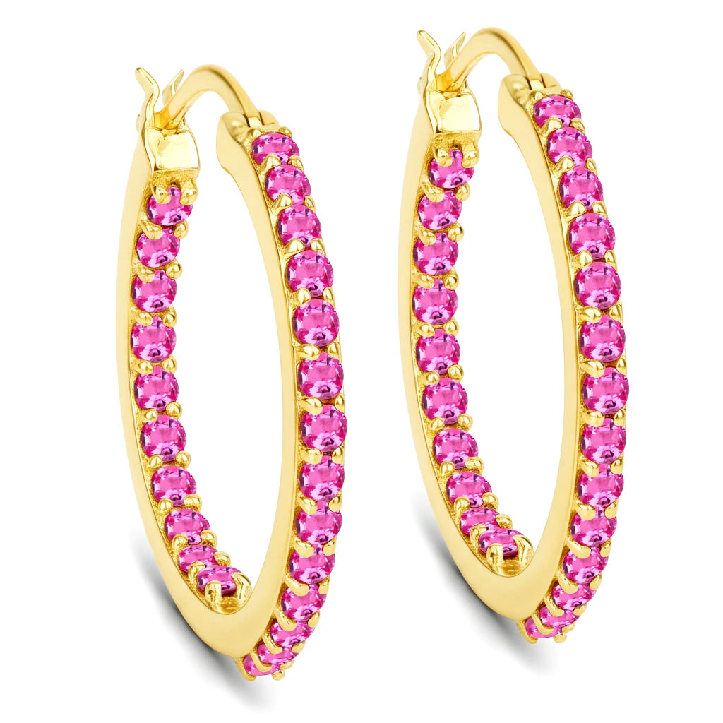 Round Cut Pavé Hoop Earrings