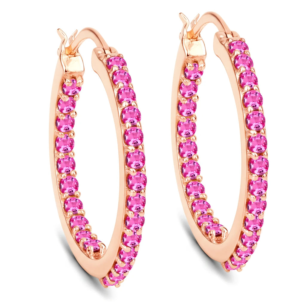 Round Cut Pavé Hoop Earrings