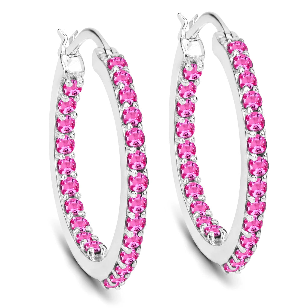 Round Cut Pavé Hoop Earrings