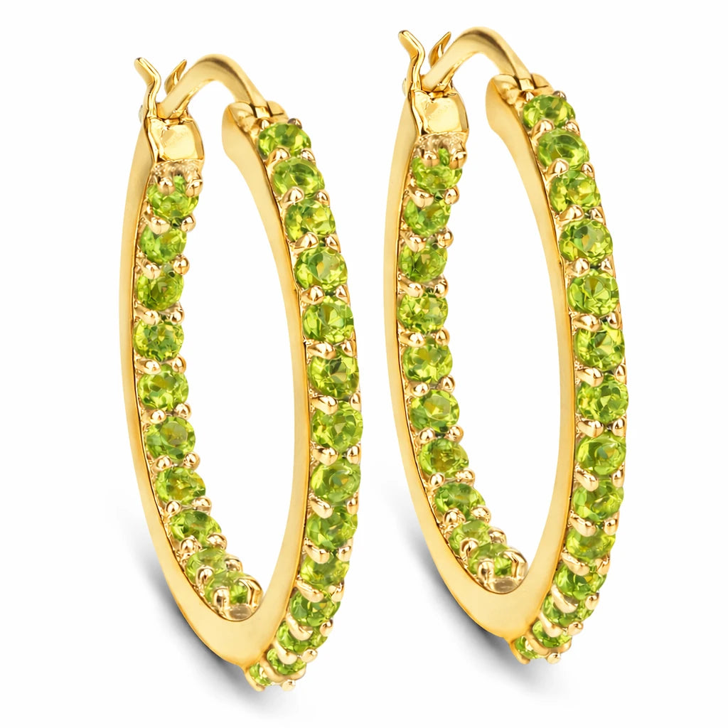 Round Cut Pavé Hoop Earrings