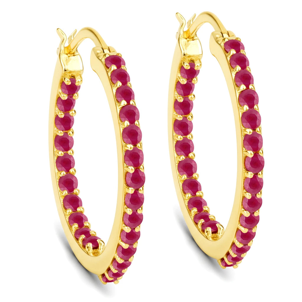 Round Cut Pavé Hoop Earrings
