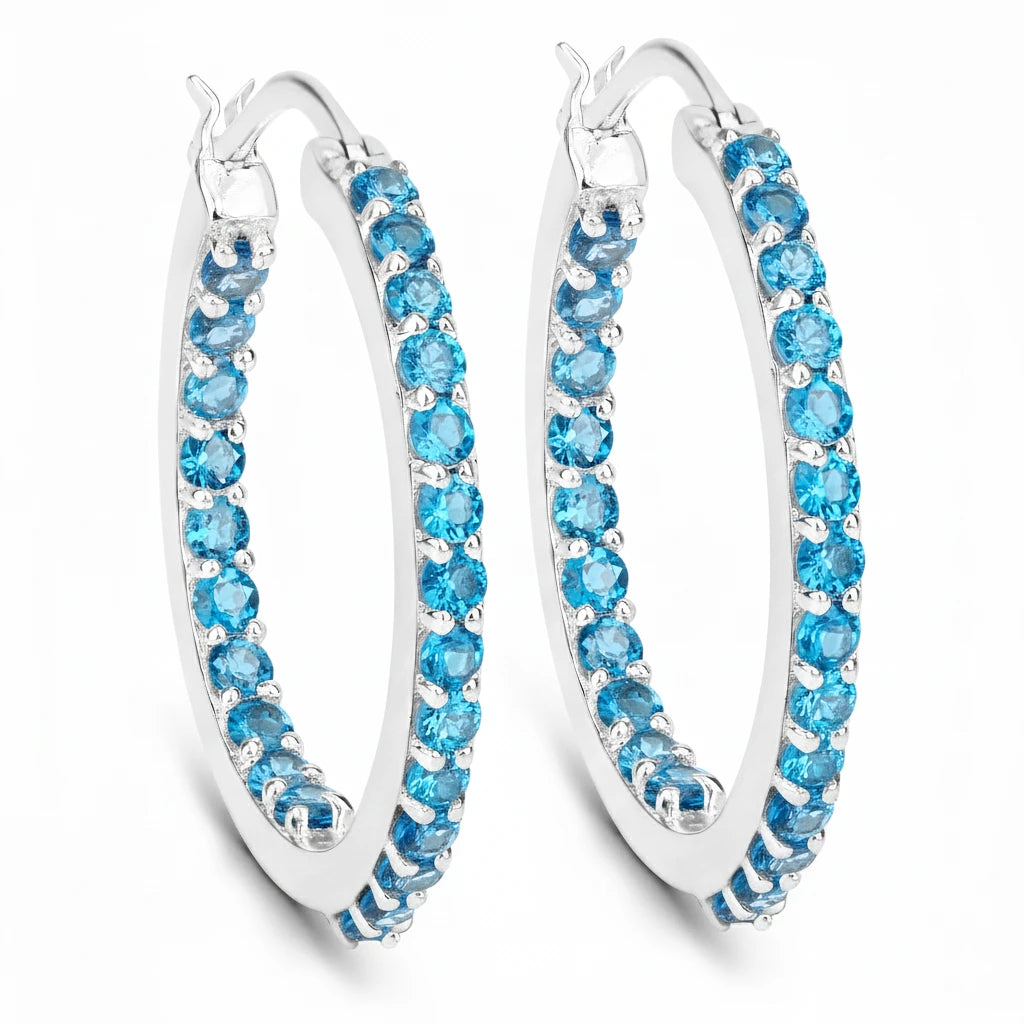 Round Cut Pavé Hoop Earrings