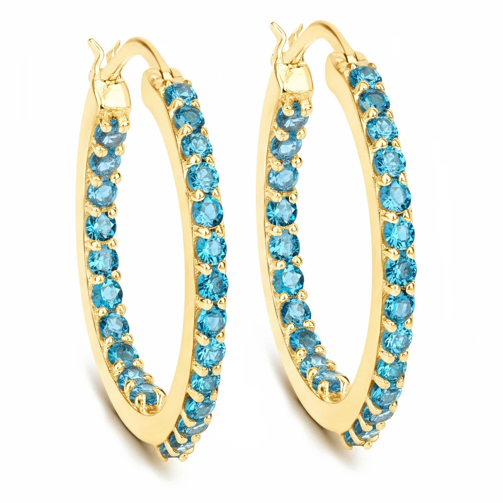 Round Cut Pavé Hoop Earrings