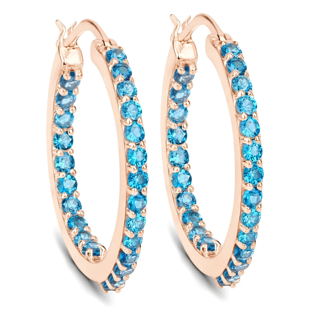 Round Cut Pavé Hoop Earrings