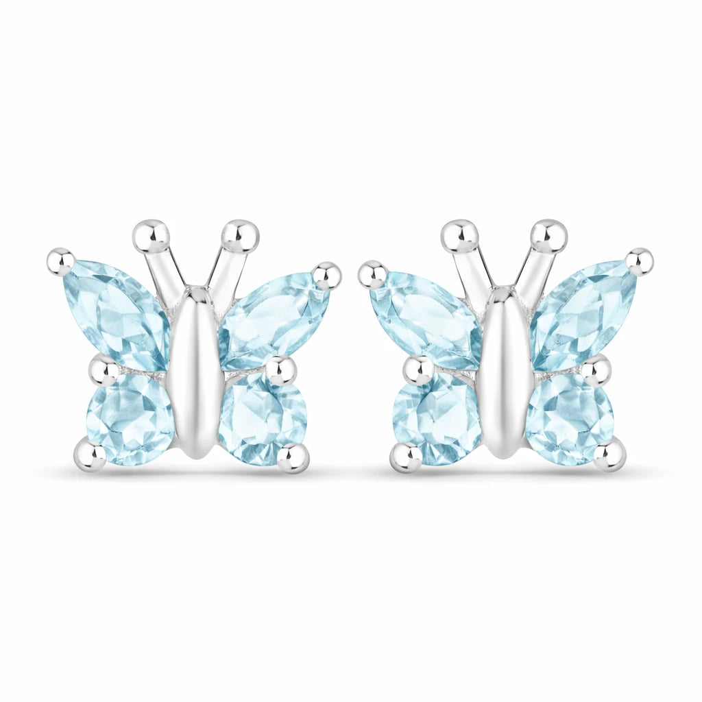 Marquise Round Cut Butterfly Stud Earrings