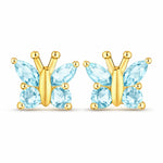 Marquise Round Cut Butterfly Stud Earrings