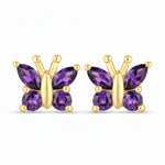 Marquise Round Cut Butterfly Stud Earrings