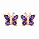 Marquise Round Cut Butterfly Stud Earrings
