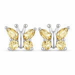 Marquise Round Cut Butterfly Stud Earrings