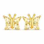 Marquise Round Cut Butterfly Stud Earrings