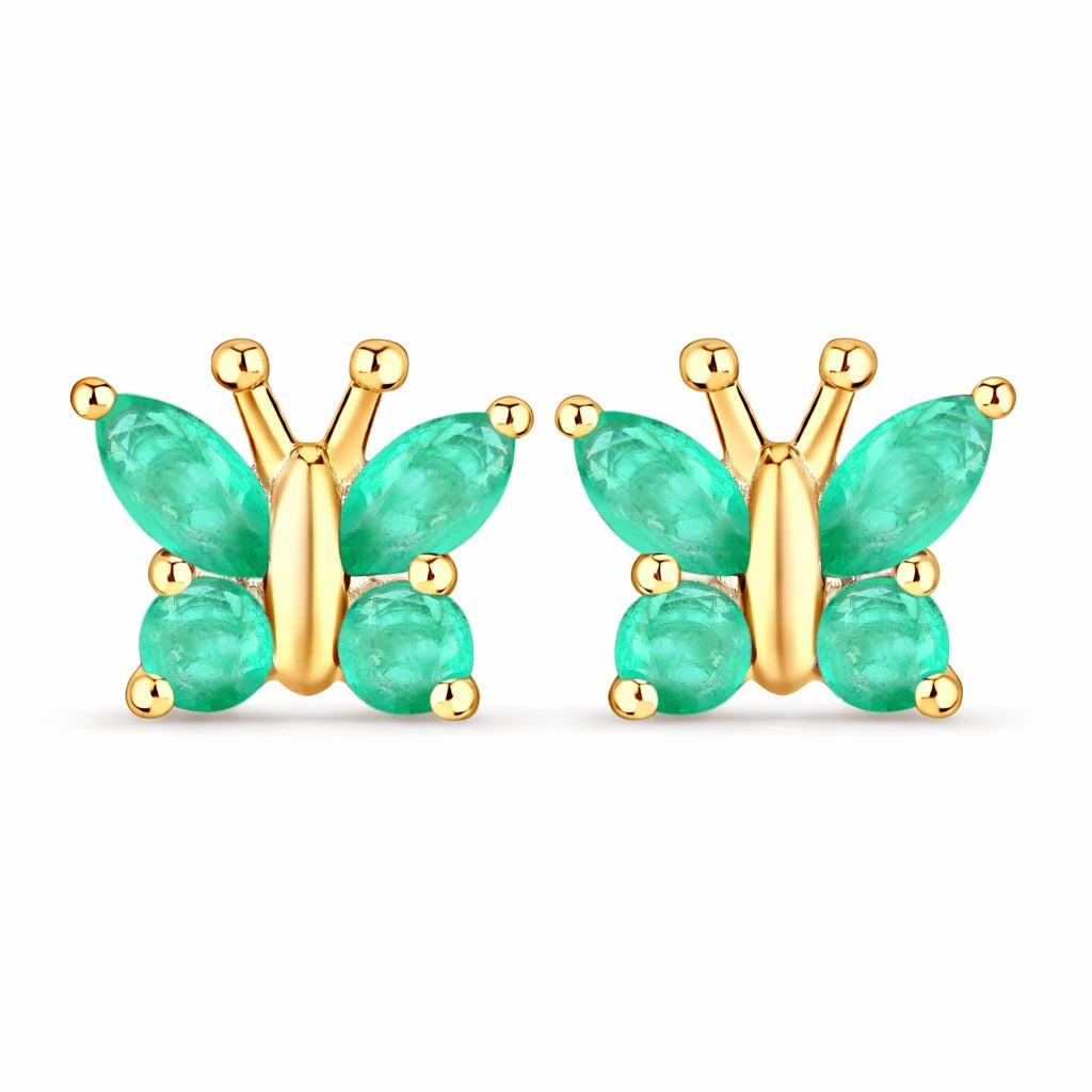 Marquise Round Cut Butterfly Stud Earrings