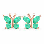 Marquise Round Cut Butterfly Stud Earrings