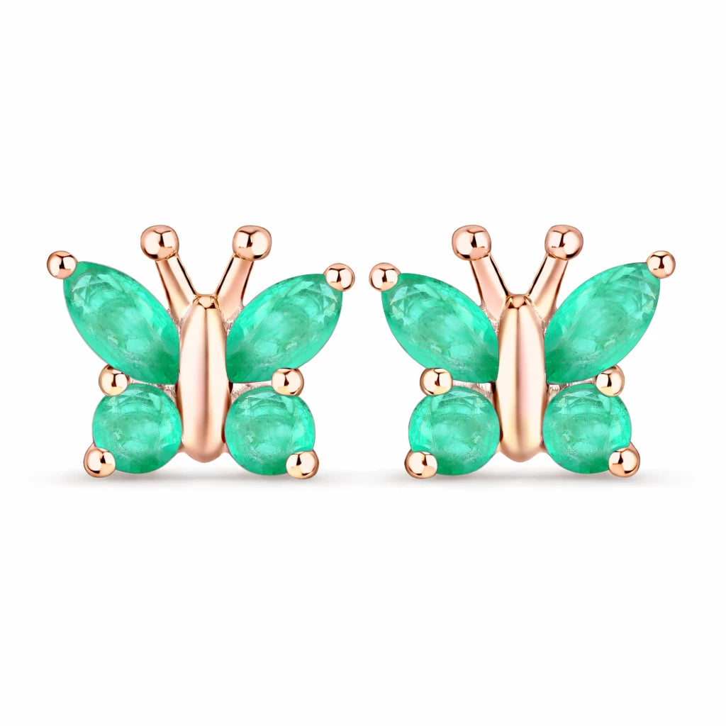 Marquise Round Cut Butterfly Stud Earrings