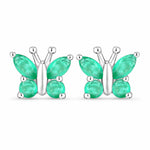 Marquise Round Cut Butterfly Stud Earrings