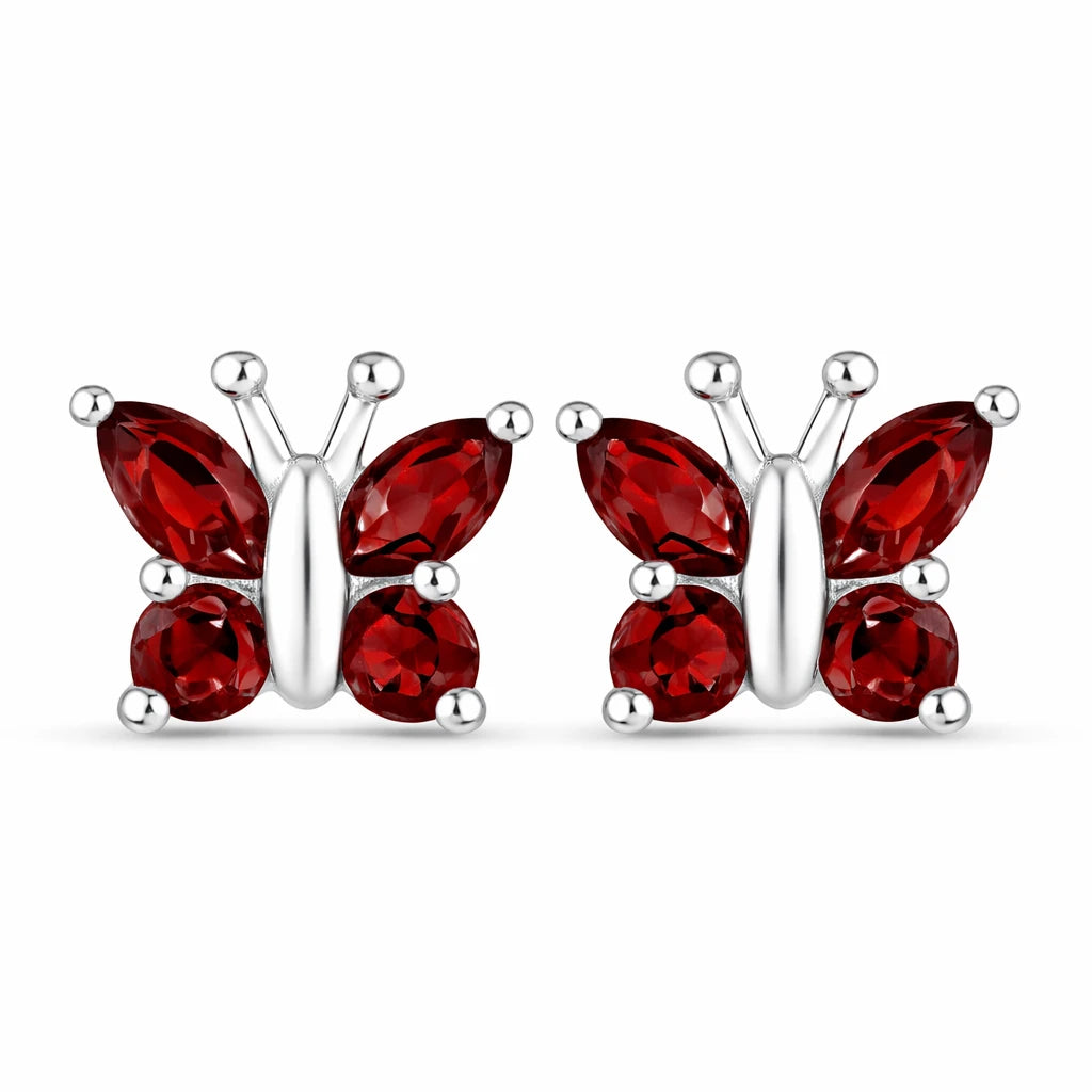 Marquise Round Cut Butterfly Stud Earrings