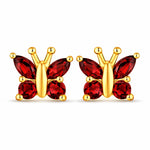 Marquise Round Cut Butterfly Stud Earrings