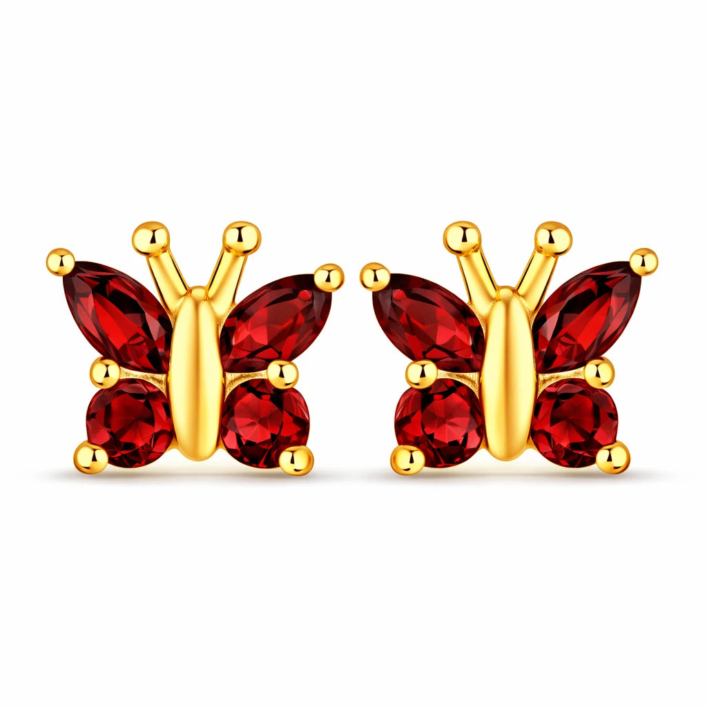 Marquise Round Cut Butterfly Stud Earrings