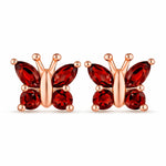 Marquise Round Cut Butterfly Stud Earrings