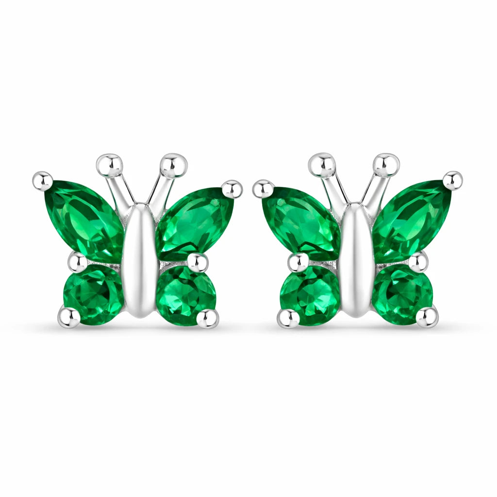 Marquise Round Cut Butterfly Stud Earrings