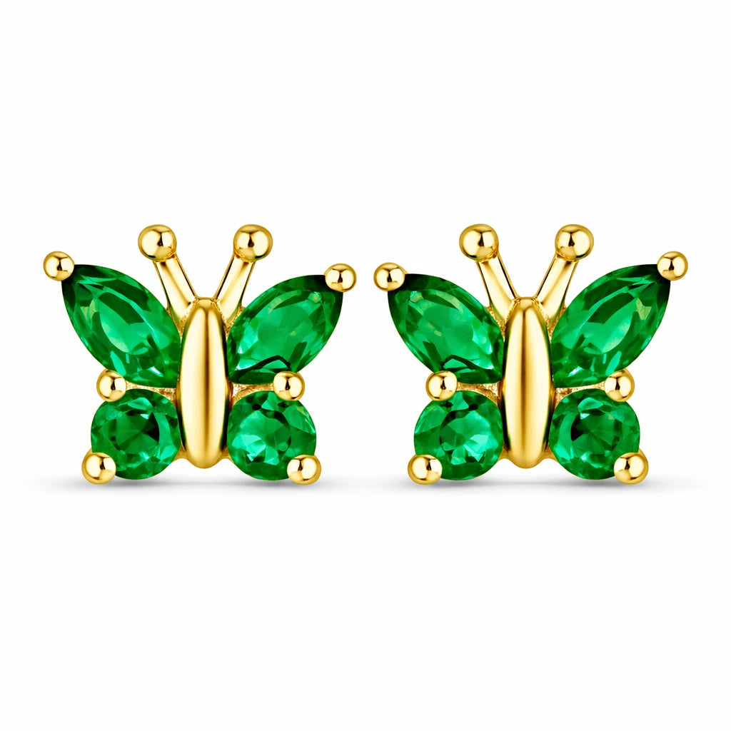 Marquise Round Cut Butterfly Stud Earrings
