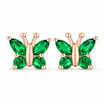 Marquise Round Cut Butterfly Stud Earrings