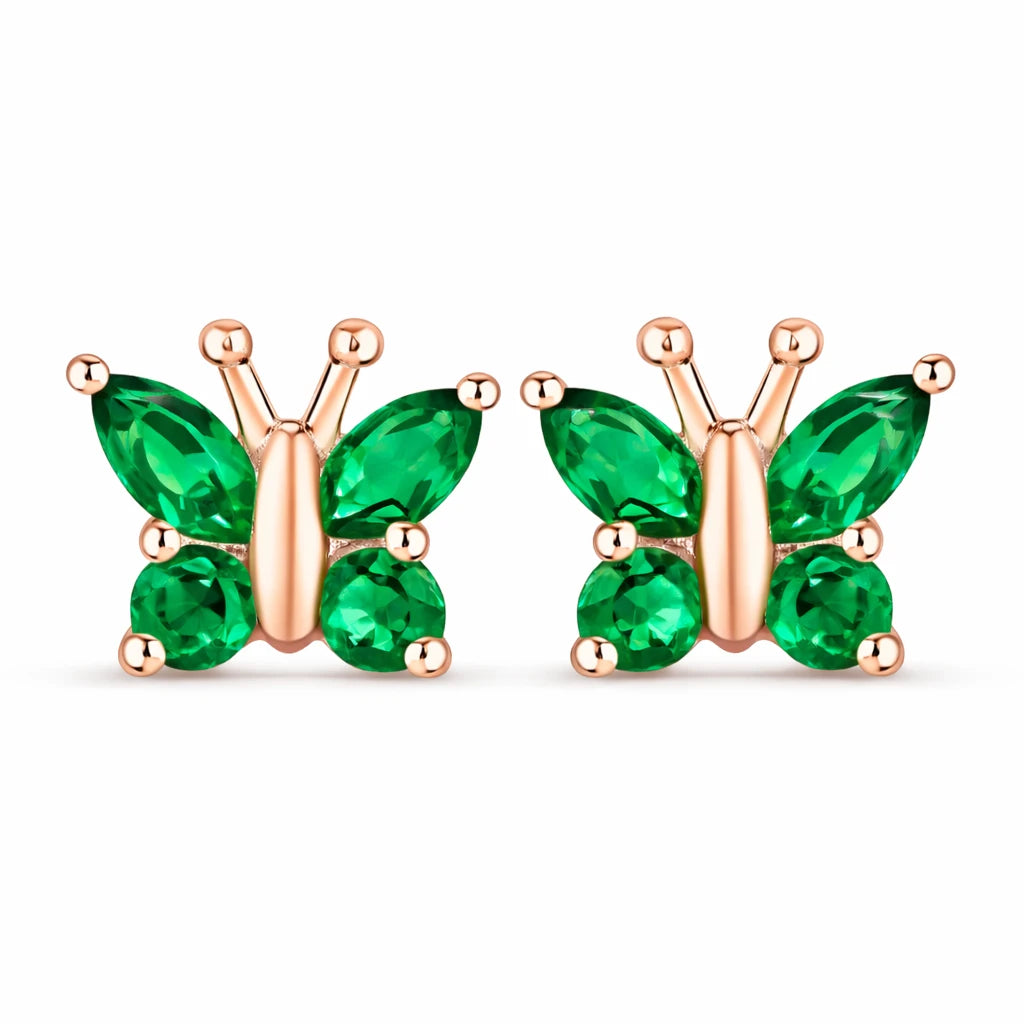 Marquise Round Cut Butterfly Stud Earrings