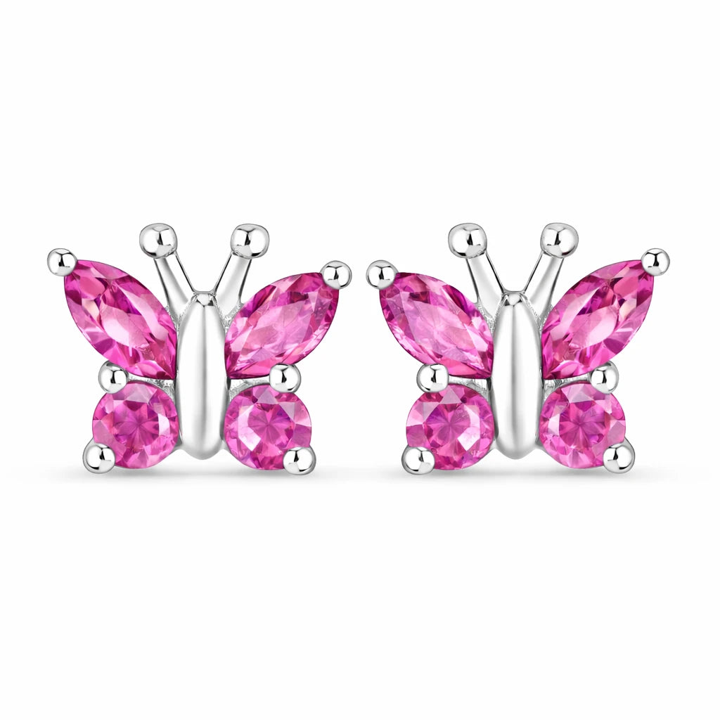 Marquise Round Cut Butterfly Stud Earrings