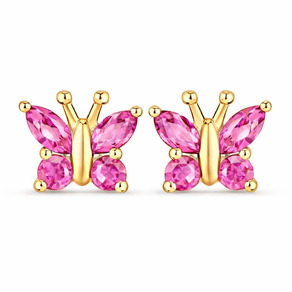Marquise Round Cut Butterfly Stud Earrings