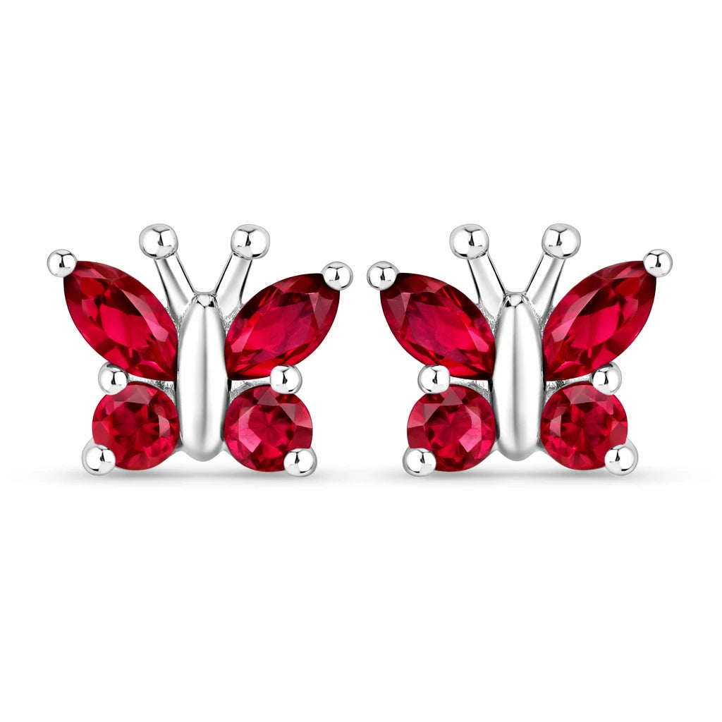 Marquise Round Cut Butterfly Stud Earrings