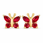 Marquise Round Cut Butterfly Stud Earrings