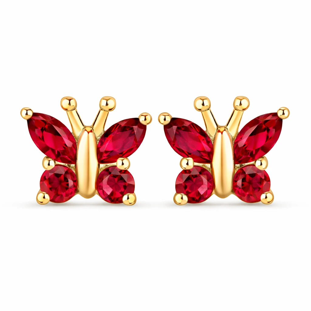 Marquise Round Cut Butterfly Stud Earrings