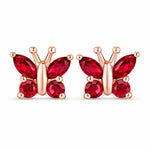 Marquise Round Cut Butterfly Stud Earrings