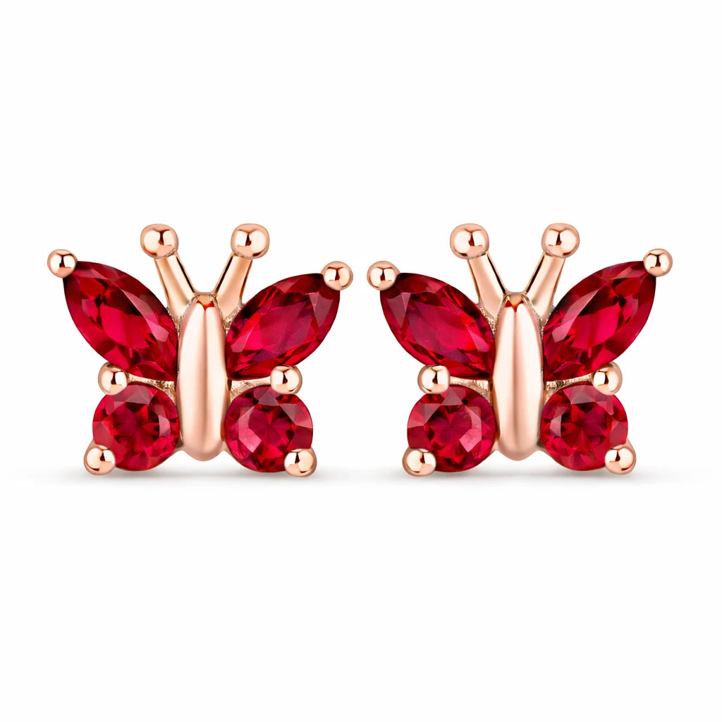 Marquise Round Cut Butterfly Stud Earrings