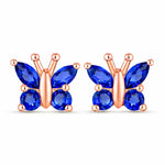 Marquise Round Cut Butterfly Stud Earrings